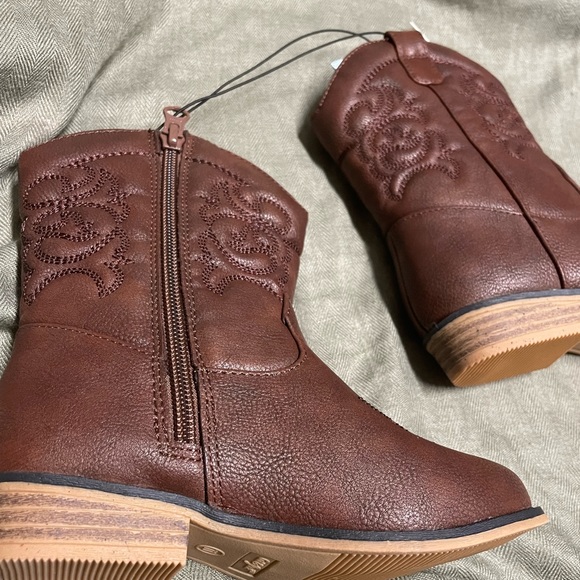Boots brown child kid toddler zip western cowboy cowgirl nwt - Picture 2 of 12